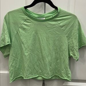 Topshop Light Green Crop Top
